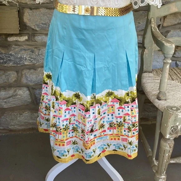 Talbots Santorini Print Skirt NWT Size 4 - Picture 4 of 16